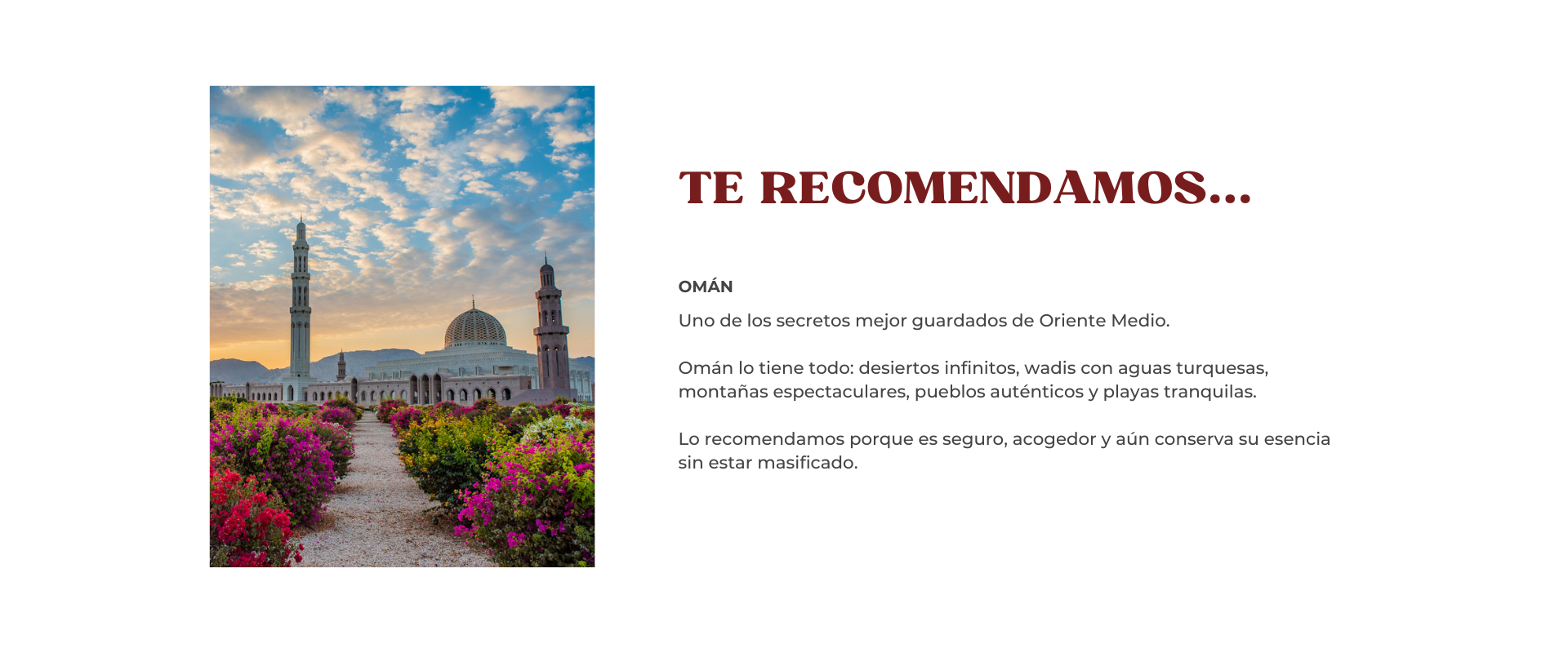 TE RECOMENDAMOS OMAN