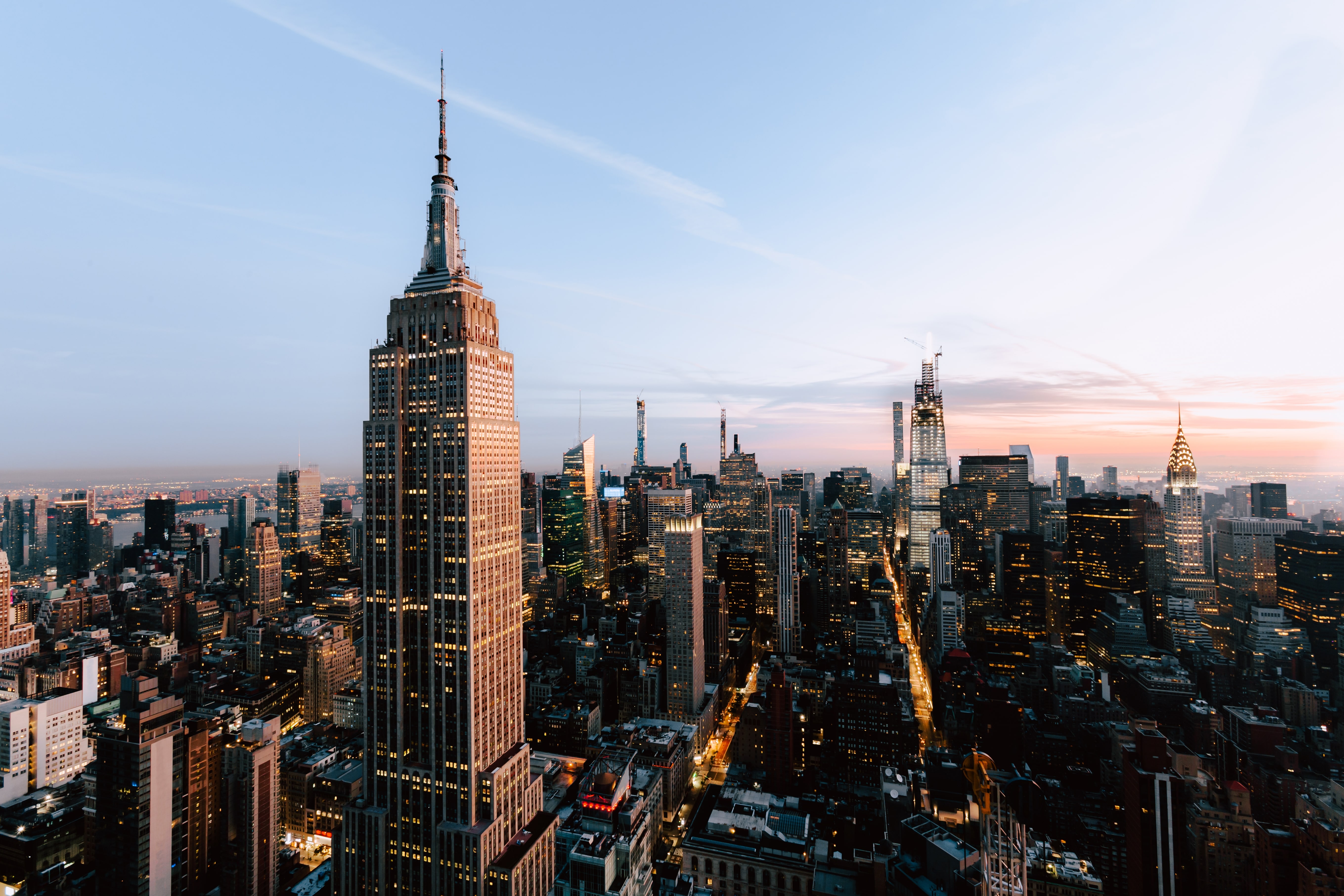 beautiful view empire states skyscrapers new york city min